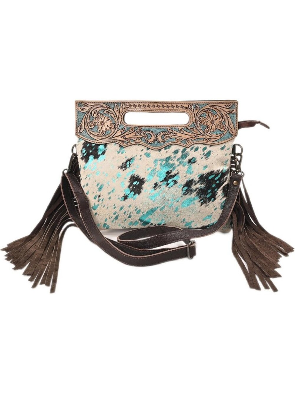 Stylish Natural Cowhide Leather Crossbody Sling Bag with Adjustable Strap